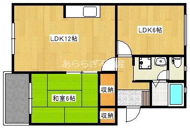 サンビューラII(2LDK/2階)の間取り写真