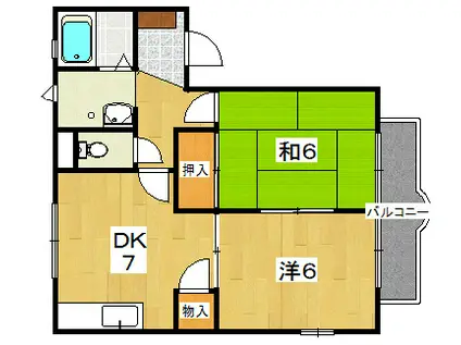 多田ハイツC棟(2DK/1階)の間取り写真