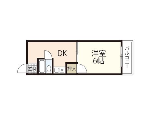 メゾンド・ウエスト(1DK/3階)の間取り写真