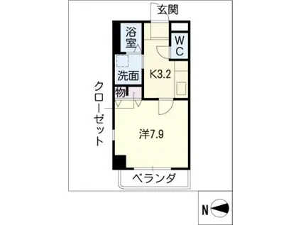 KANEIマンション(1K/3階)の間取り写真