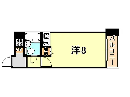ライオンズマンション神戸花隈(ワンルーム/3階)の間取り写真