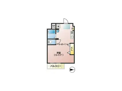 上野ハウス(ワンルーム/3階)の間取り写真