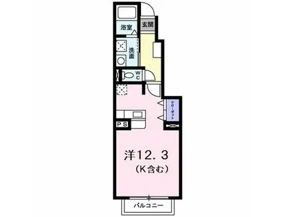 プレ・ガール・シェトワ I(ワンルーム/1階)の間取り写真