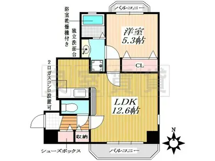 モン・プチ・パラディ(1LDK/4階)の間取り写真