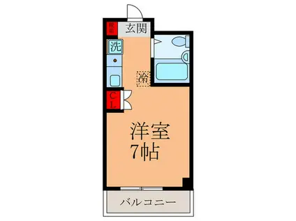 ドゥエル ミヤザキ(ワンルーム/4階)の間取り写真