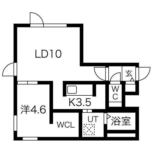 アローズ(1LDK/2階)の間取り写真