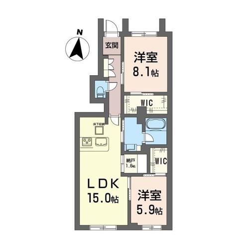 エルム白鷺(2SLDK/1階)の間取り写真