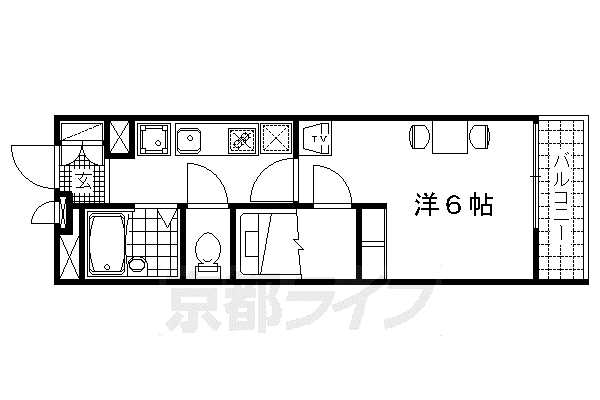 レオパレスALTAV(1K/1階)の間取り写真