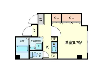 IF西梅田(1K/1階)の間取り写真