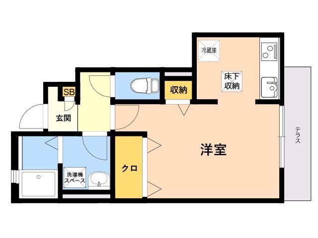 アムール椿(ワンルーム/1階)の間取り写真