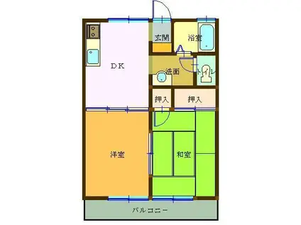 プチメゾン大村(2DK/1階)の間取り写真