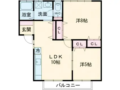 アイ・コート瑞穂(2LDK/1階)の間取り写真