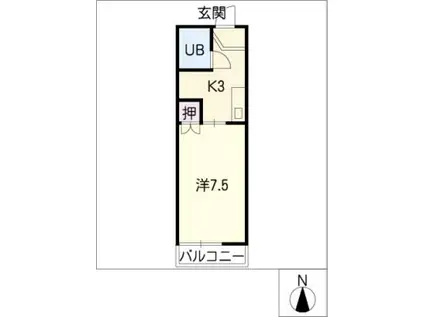 フォーレストヒルズ(1K/1階)の間取り写真