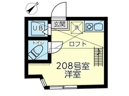 ユナイト横浜アルボラン(ワンルーム/2階)の間取り写真