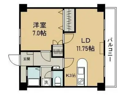 メゾンコンフォート(1LDK/3階)の間取り写真