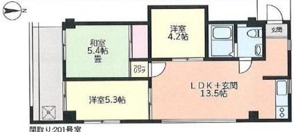 ACEヴィラ大船(3LDK/2階)の間取り写真