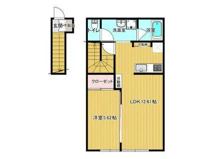 JERICHO B(1LDK/2階)の間取り写真