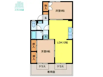 メゾンド山下I(2LDK/1階)の間取り写真