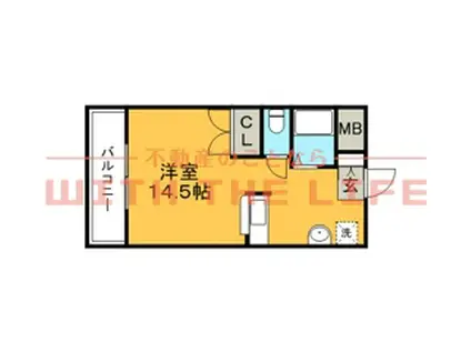 STビル(1DK/1階)の間取り写真