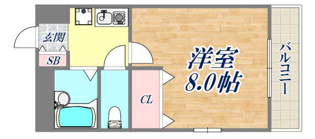 サンハイツ甲陽園(1K/3階)の間取り写真