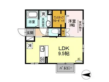 RIKKA(1LDK/2階)の間取り写真