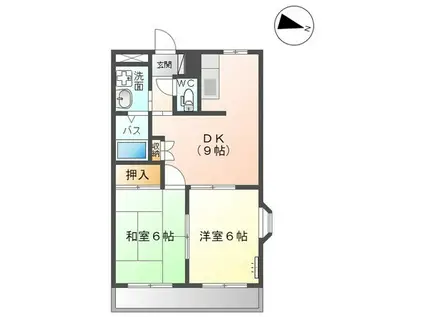 ロイヤルメゾン武雄(2DK/2階)の間取り写真