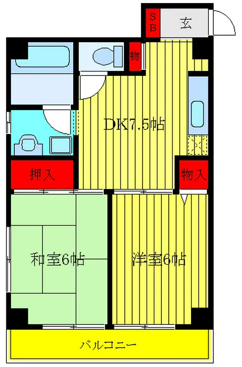 第1コーポムラハシ 2階階 間取り