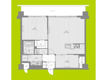 プレジオ宝塚ASIAN(2LDK/1階)の間取り写真