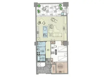 プラチナマンション聚楽 B棟(1LDK/3階)の間取り写真