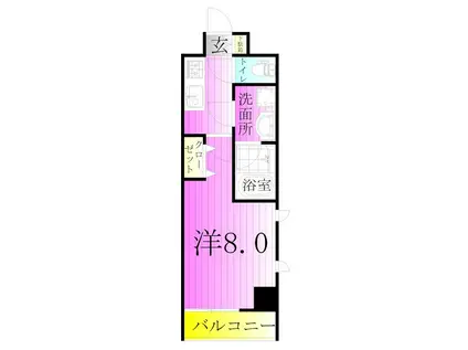 LEXE綾瀬(1K/2階)の間取り写真