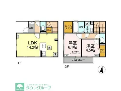 ワイズ・グラン(2LDK/2階)の間取り写真