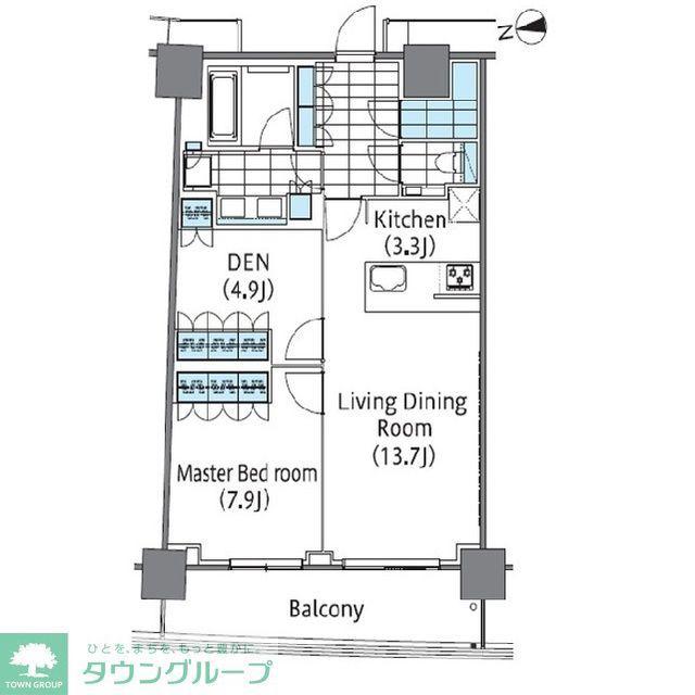 コンフォリア新宿イーストサイドタワー(1LDK/11階)の間取り写真