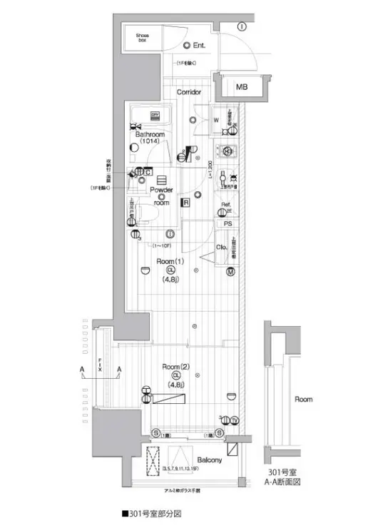 PREMIUM CUBE 亀戸 3階階 間取り