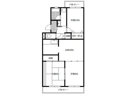 シャルム吉原(3LDK/4階)の間取り写真