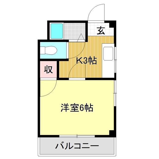 ハイツミーナ(1K/4階)の間取り写真