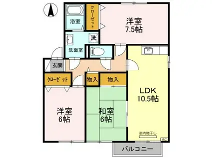 ハイツ2000(3LDK/2階)の間取り写真
