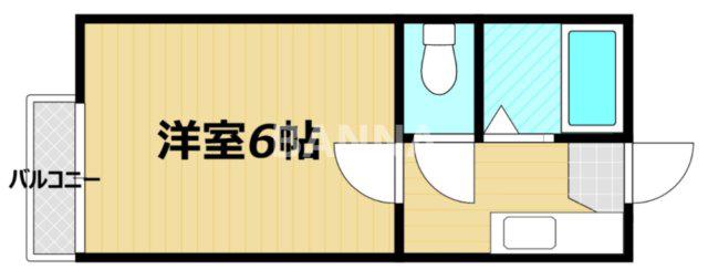 A-STYLE備前4(1K/2階)の間取り写真