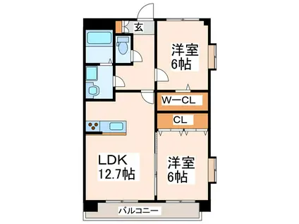 フォレストハイム光の森(2LDK/1階)の間取り写真