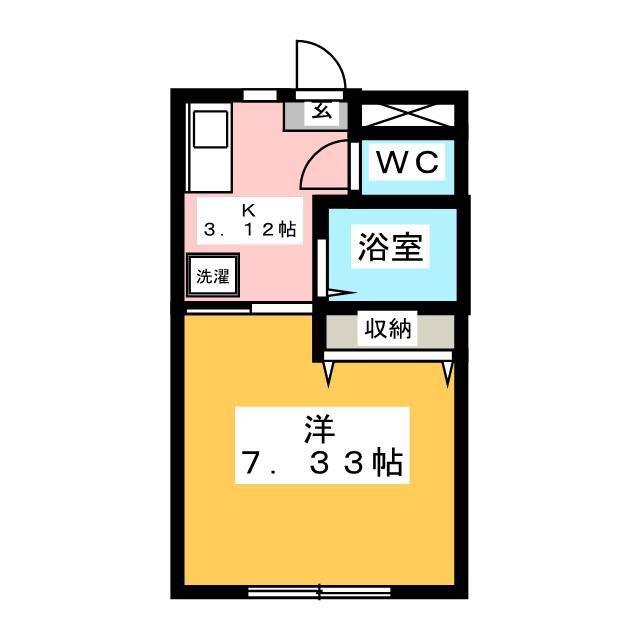 グレース海岸(1K/1階)の間取り写真