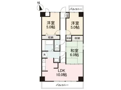 ヴィラリュミエール(3LDK/2階)の間取り写真