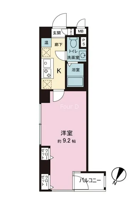 ライジングプレイス月島 4階階 間取り