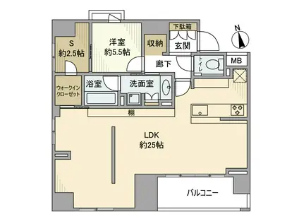 グランスイート八丁堀(1SLDK/8階)の間取り写真