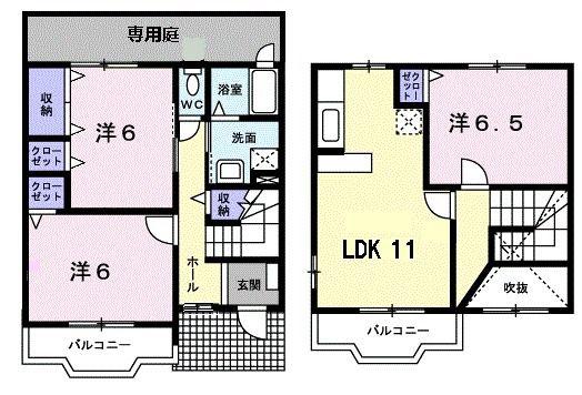 サニーレジデンス(3LDK/1階)の間取り写真