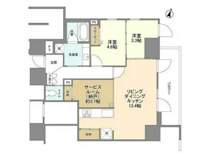 ラサンテ麹町(3LDK/5階)の間取り写真