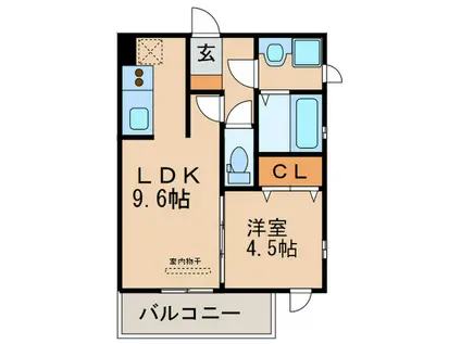 ブリランテ大谷(1LDK/2階)の間取り写真