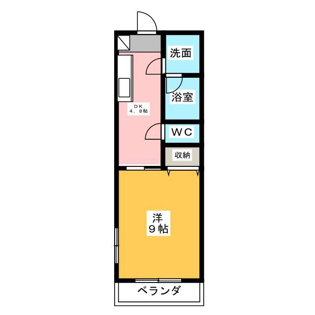 サンライズ今泉(1DK/3階)の間取り写真
