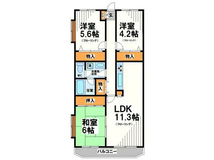 セントラルパレス15(3LDK/7階)の間取り写真