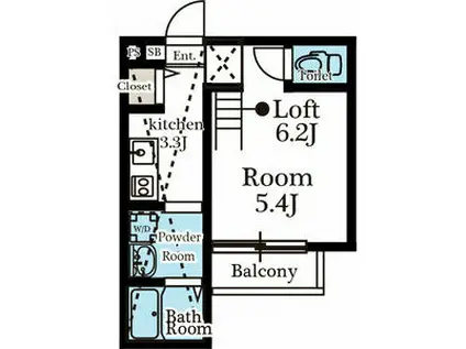 グリーンレイク中小田井(1K/1階)の間取り写真