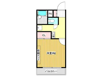 ハイムサンライズA(1K/2階)の間取り写真