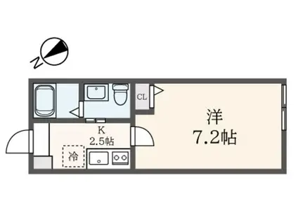 ラ・シャンス旭町(1K/1階)の間取り写真